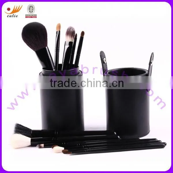Shiny Black Professional Makeup Brush Set with Cylinder Bag