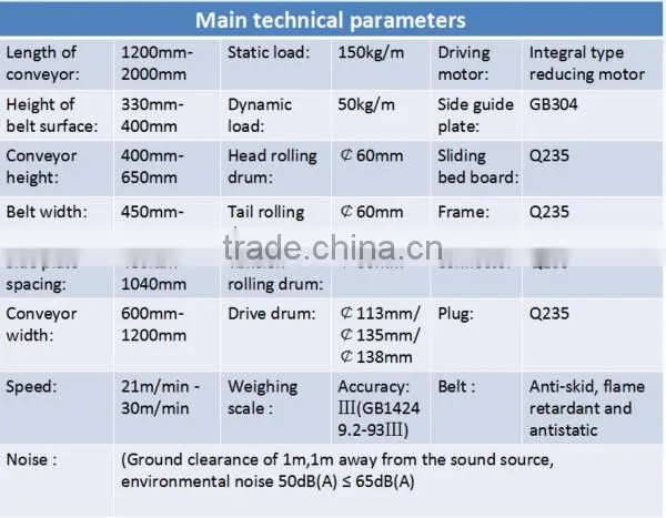 Airport baggage Weighing Conveyor