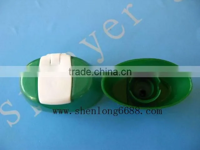oval snap on plastic cap in double colour each
