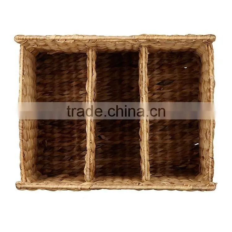 Water hyacinth woven basket with dividers trunk shaped magazine holder