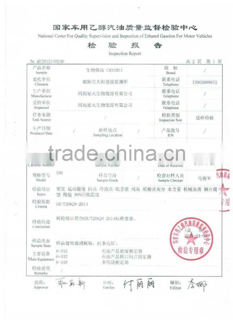 5-20 tons per day jatropha oil for biodiesel waste oil for biodiesel