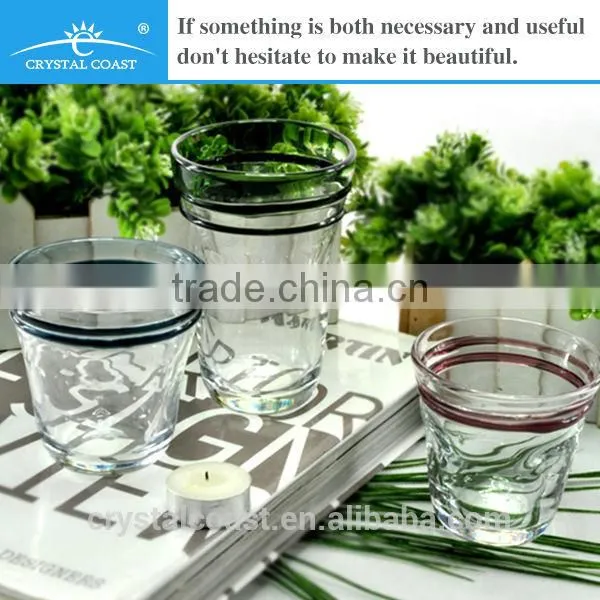 wholesale Hand pressed cone shaped Tealight glass candle holder