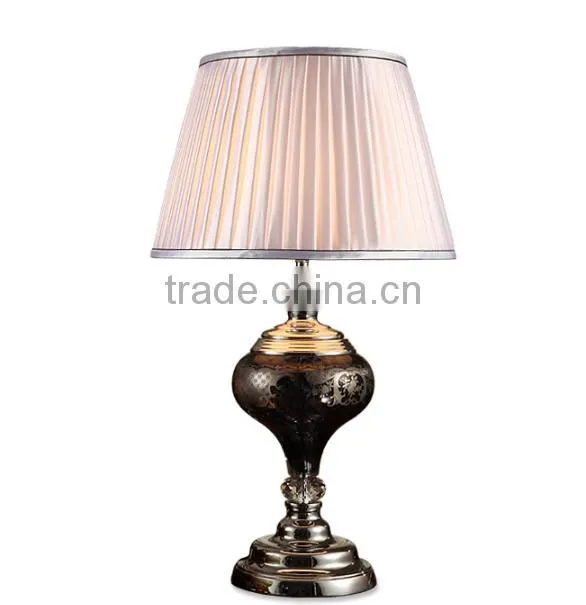 Glass carving K9 crystal decoration mental bottom home use table lamp