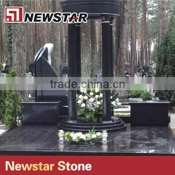 Newstar black galaxy gravestone with pillar