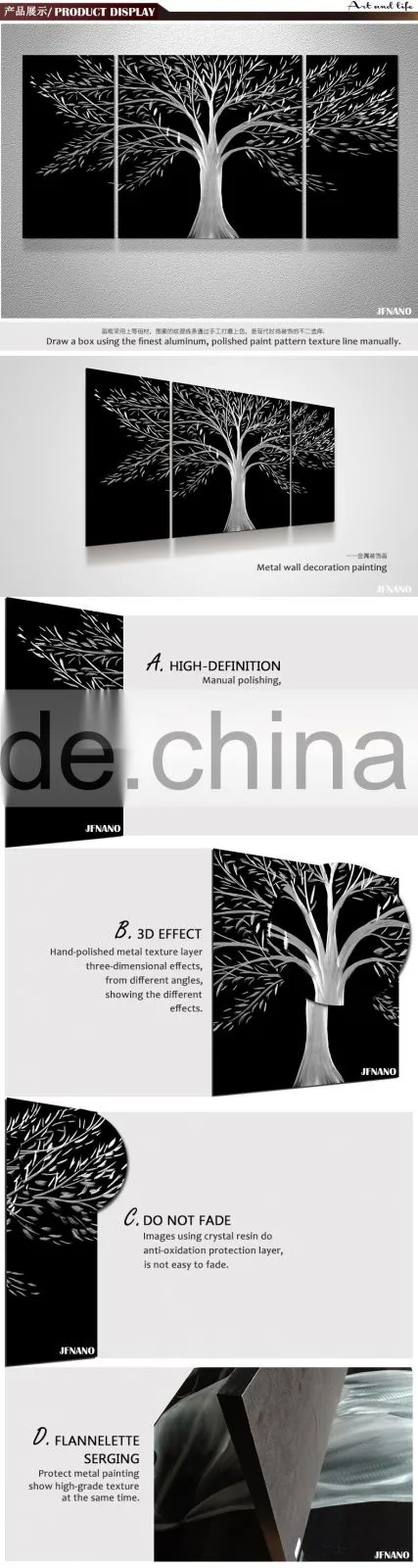 Fashion Wedding Decoration Life Tree Metal Painting Modern Art Wall Decor Wall Pictures For Living Room