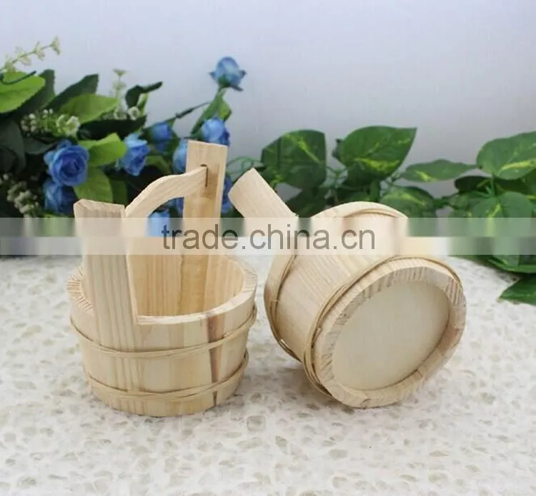 custom made small wooden rice bucket