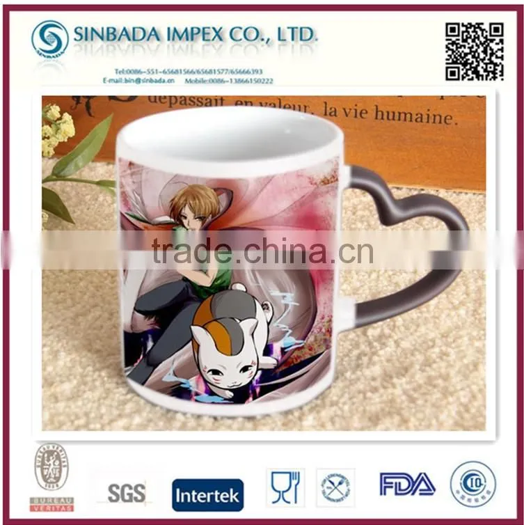 ceramic type A/B grade color changing thermos mug