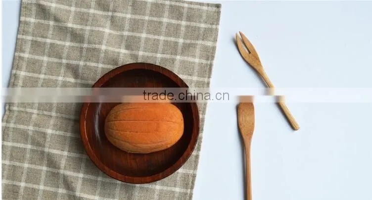 CY047 Natural Wooden Mini Spoon Fork Janpan Style Bamboo Fork Tableware Kit