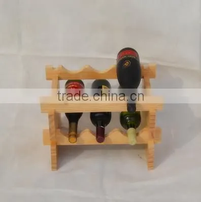 The fashion of wine rack with solid wood
