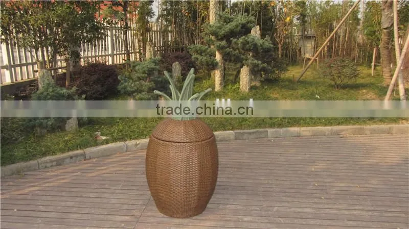 Pineapple Aluminum Hamper Outdoor Furniture Rattan Storage Boxs