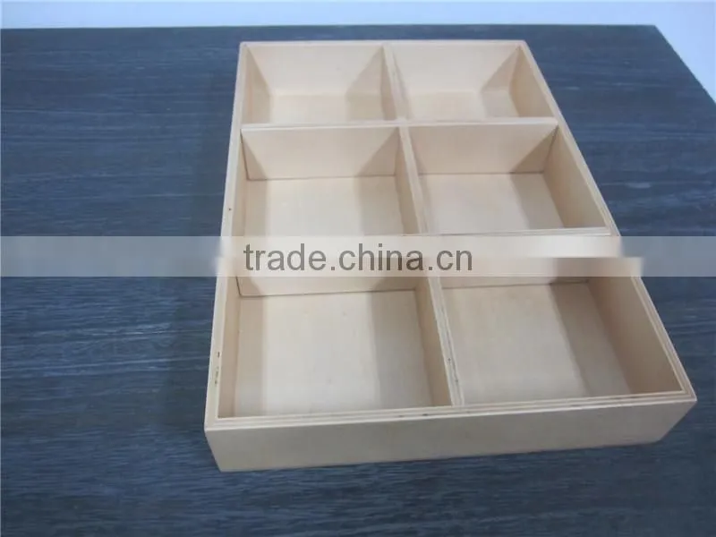 divided solid wood tea box handmade wooden box