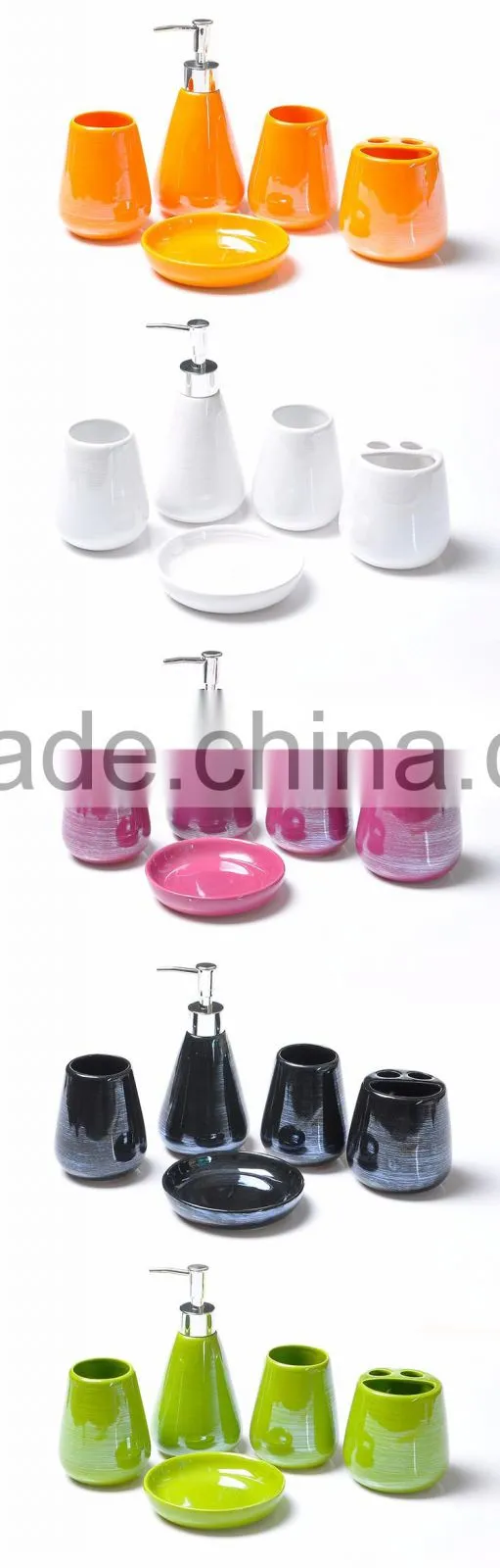 Colorful pearl glaze bathroom accessories sets