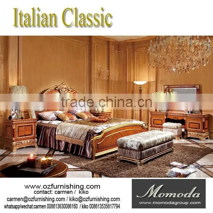 YB62 luxury antique solid wood Italian style night stand bed side table for bedroom furniture