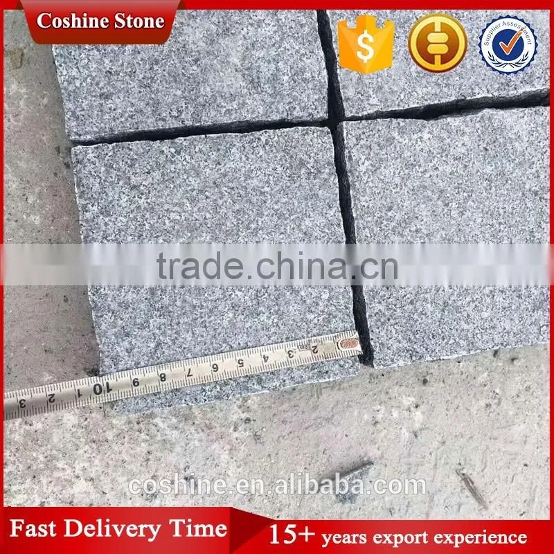 Six natural surface finished padang dark grey g654 granite cubestone