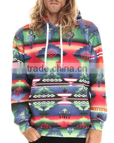 wholesale Aztec Print Mens Pullover 100 Polyester Hoodie