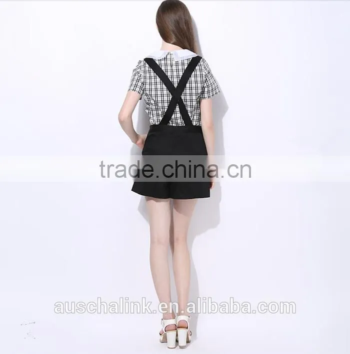 personalized summer ladies short pants suspenders fashion design