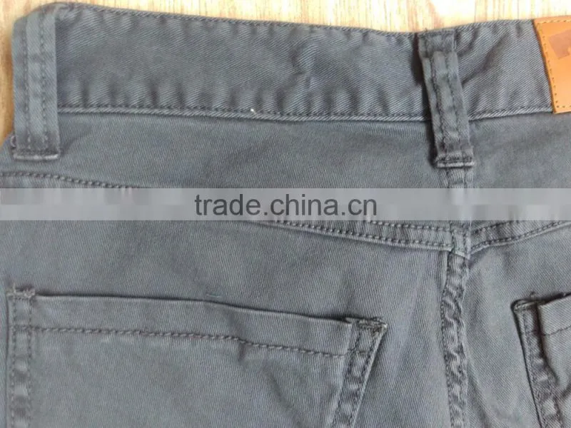GZY stock lots 97% cotton 3% elastane fabric colored breathable pants for men