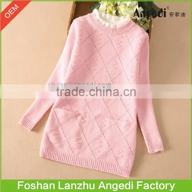 OEM supply Girls winter clothing thermal dress Hoodless Sweater Dress for girl 2-14yrs
