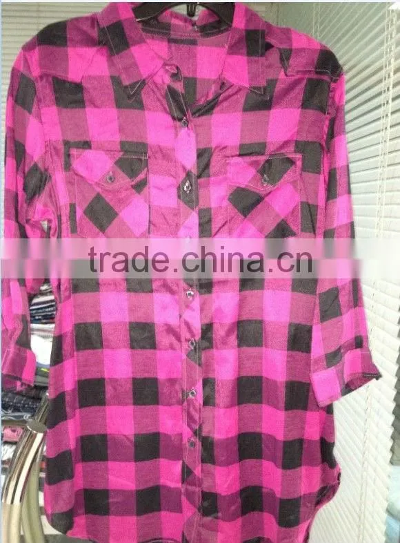 COTTON TWILL YARN DYED CHECK LADIES SHIRT