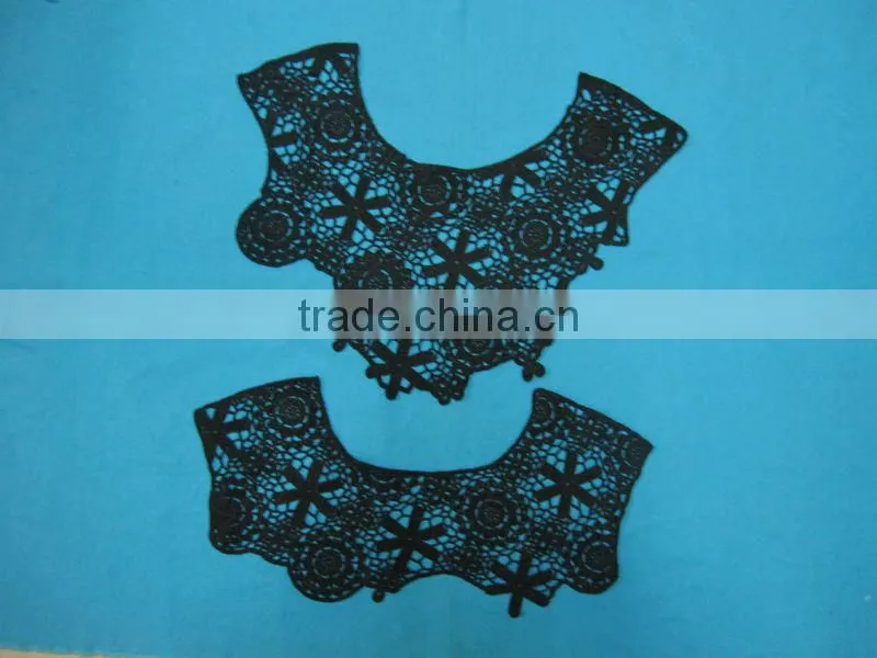 Wholesale black cotton crochet lace collar embroidery flower designs