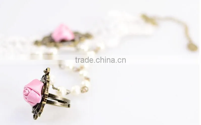 Fashion girls style jewelry sets white lace rose set jewelry wholesale