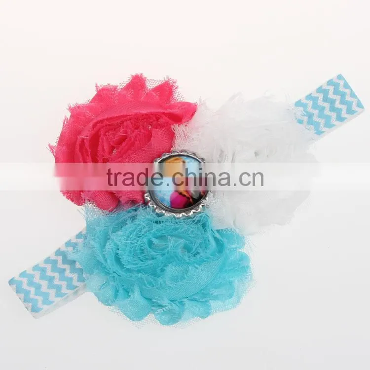 Wholesale Boutique Satin flower feather baby hairband Princess tiara hair accessories