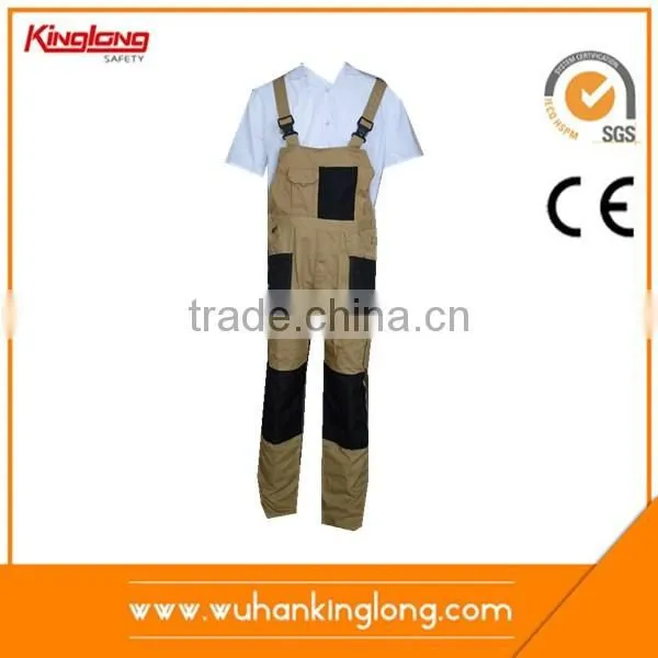China supplier bib overall with elastic waist for unisex