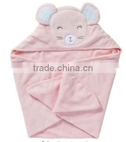 China supplier applique cotton terry security pattern animal head plush baby blanket