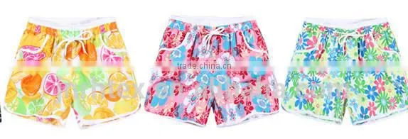 2015 Summer Fashion custom polyster and cotton printed mens beach shorts