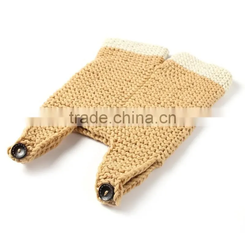 newborn pants and hat bonnet suspenders pants and hat set, china wholesale cotton baby photography props cheap