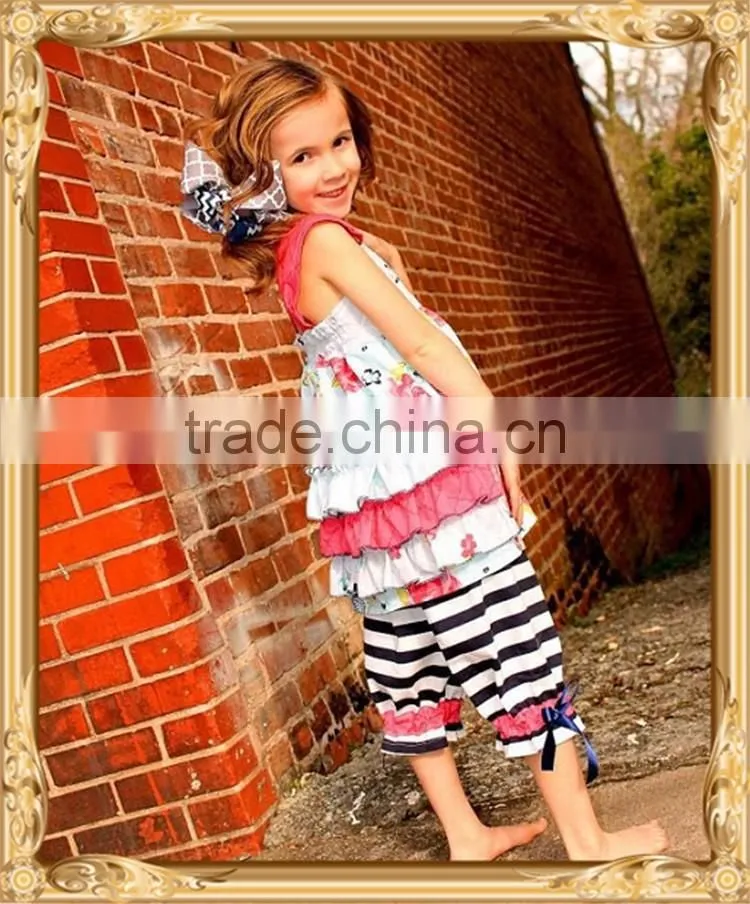 Thanksgiving day girls remake boutique outfits back to school outfits turkey embroidered top&polka dots ruffle pants sets