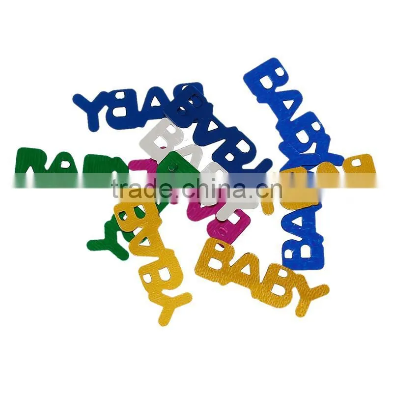 PVC Confetti Party Decoration Baby Shower Message "Baby" At Random