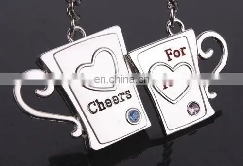 Fashion New Personality Fish Bone Shape Alloy Keychain Couple Valentine's Day Gift