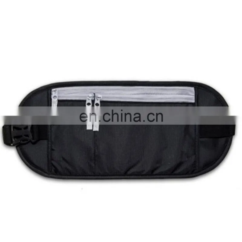 Rfid Blocking Black Ripstop Nylon Travel Waist Phone Pocket