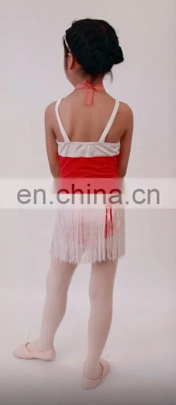 2012 ANNA SHI Children's Latin dance Skirt with tassels/latin dance costumes/spandex leotard