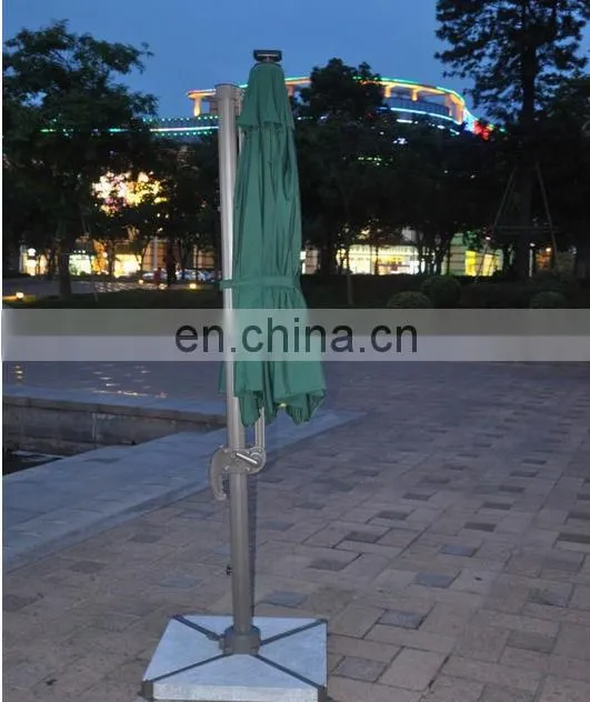 Outdoor Solar Roma Hanging Umbrella With LED Light,Can Be Rotated 360Degree