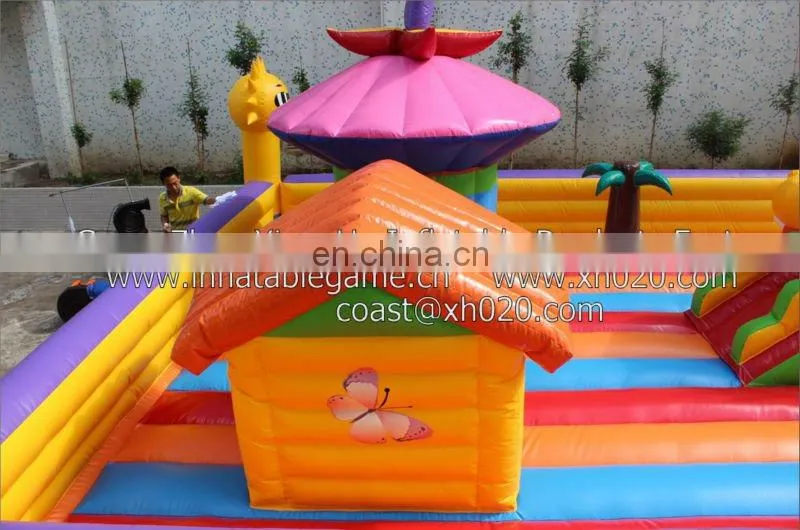 Endless fun and populare outdoor or indoor commercial grade vinyl tarpaulin FU048 inflatable playground