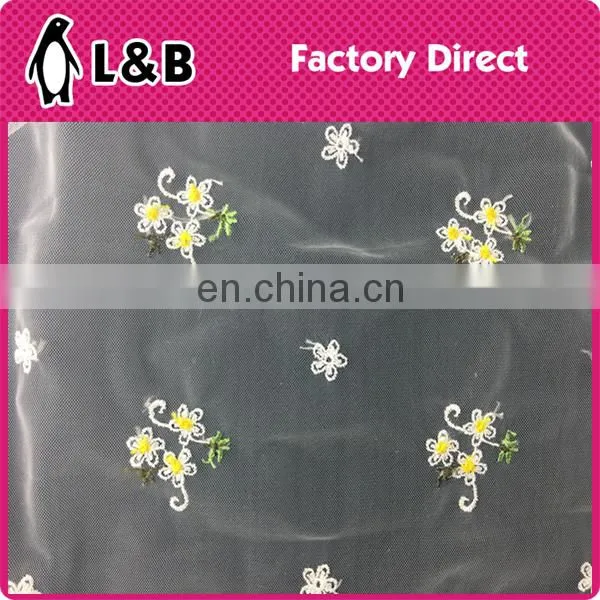 High quality popular embroidery polyester mesh fabric