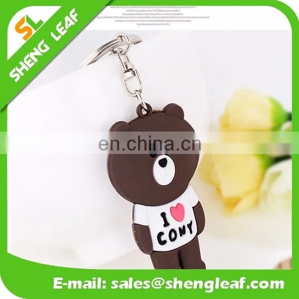 2016 new fashion cute soft pvc rubber keychain