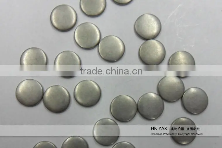 Y1230 Matte round iron on brass studs;top quality heat transfer metal studs;cheap price iron on metal studs