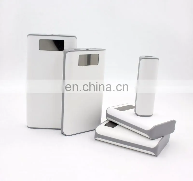 Oem logo print power bank 2000mah usb port plastic power charger with led screen display