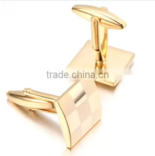 Promotional Gift Vintage Cufflinks for Mens Jewelry Shirt Cufflinks, Golden, Square