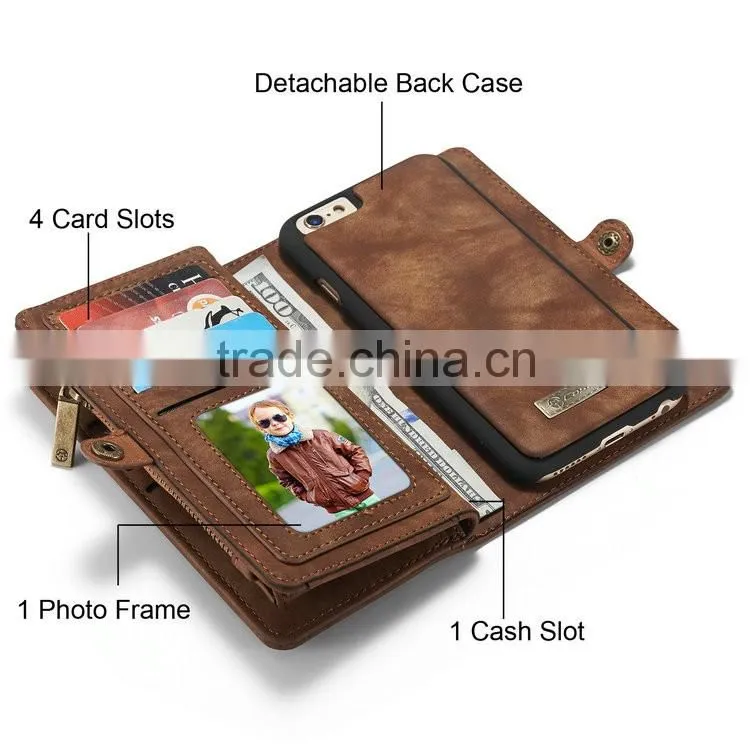 CaseMe cell phone case card holder wallet for iphone 6 genuine leather case