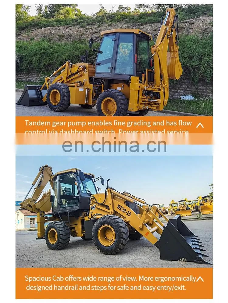 Factory supply professional Road construction heavy Duty Chinese Multifunction 2.5 ton backhoe loader