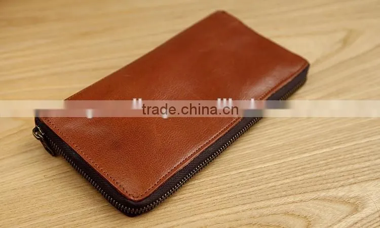 vintage style cowhide leather cell phone case wallet men clutch wallet with phone holder