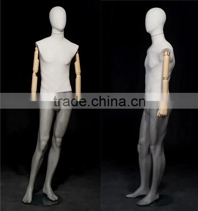 high quality flexible male mannequin with plastic arms
