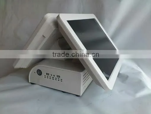 DTK-POS1578 Factory Supply Low Cost 15 inch Touch Screen White Color Dual POS