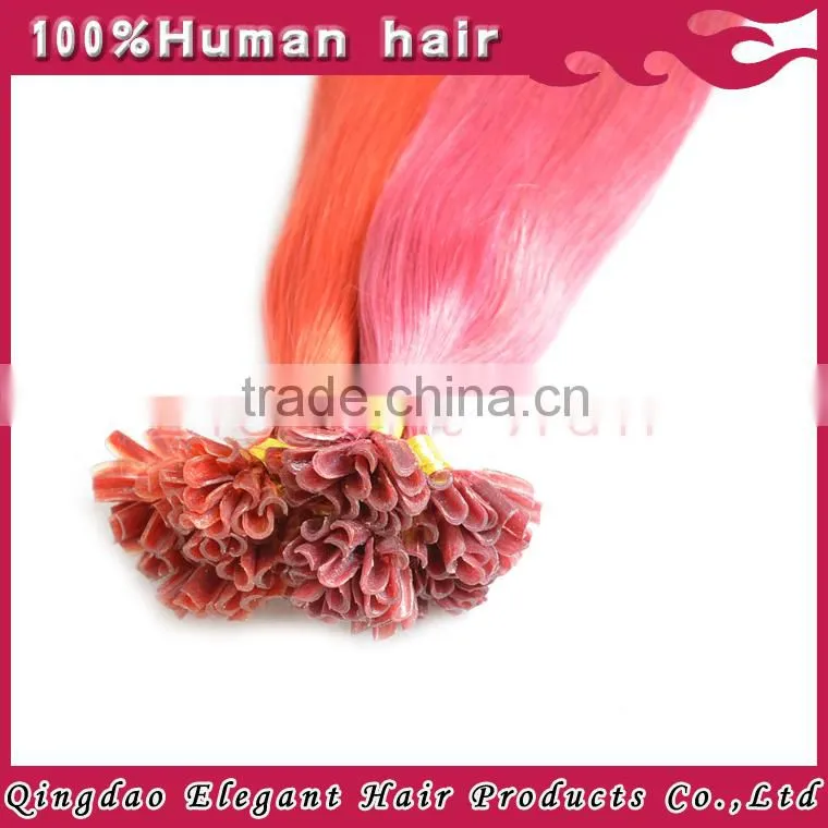 two tone human virgin peruvian flat tip hair