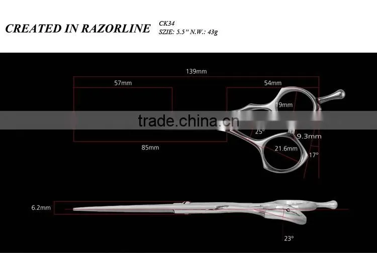 Razorline CK34 SUS440C 5.5 inch new thinner scissor professional hair thinning scissors