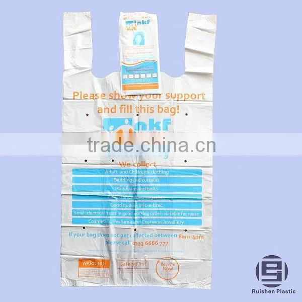 LDPE Collection Bag For Clothes And Shoes T-shirt Shape